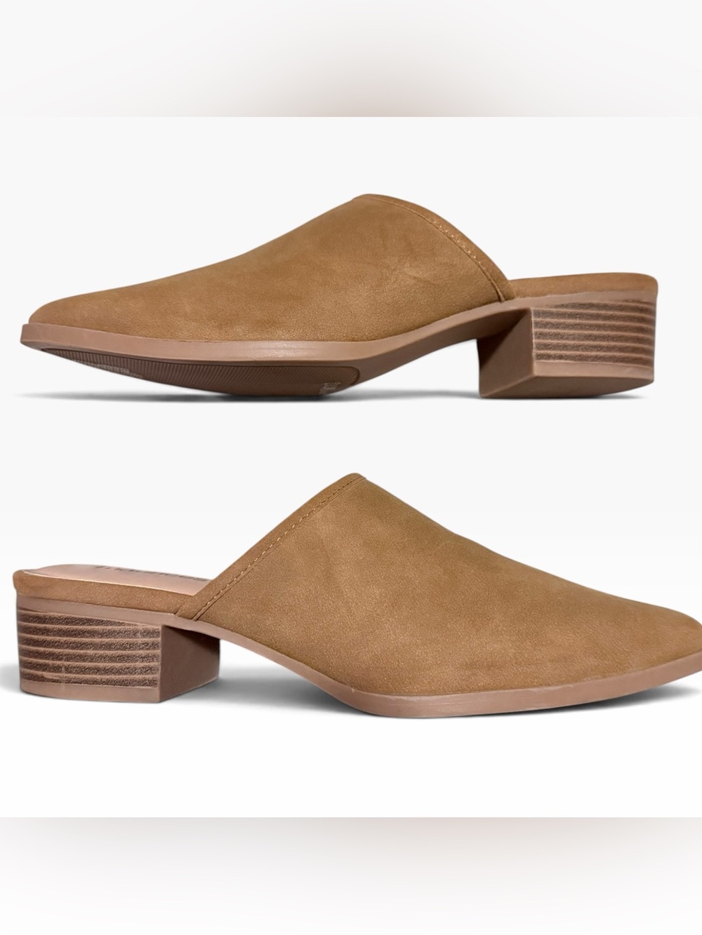 Maurices Tan Faux Suede Slip-On Mules